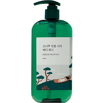 Успокаивающий гель для душа с экстрактами сосны и центеллы Round Lab Pine Calming Cica Body Wash 400мл
